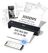iDPRT Portable-Printer Wireless for Travel, 300DPI Inkless-Thermal-Small-Printer for Home Use, Of...