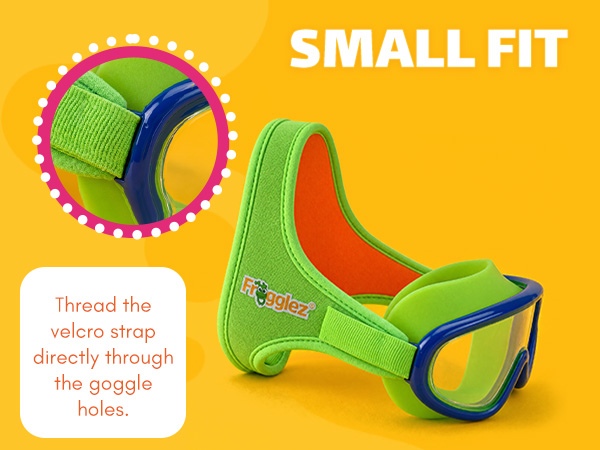 Daniel's Tiger swim goggle strap adjusted for a medium fit for kids ages 5 to 7