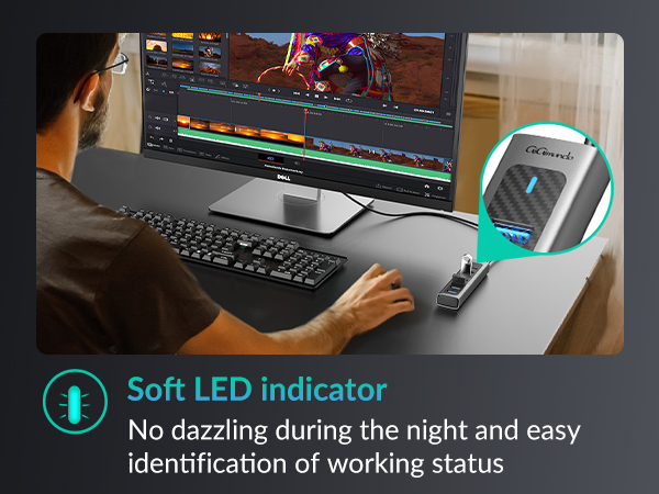 gigimundo gm7u 7 ports usb 3.0 hub with usb c power port for pc laptop mac-002-4