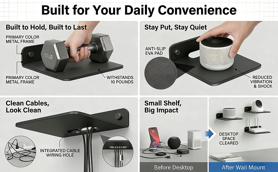 Heavy-Duty Support for Everyday Use Built from 3mm thick aluminum alloy, this Small