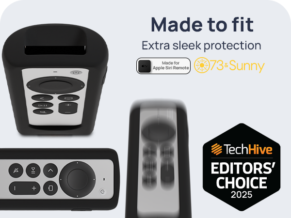 GripStand case for Apple Siri Remote with sleek design and Editors’ Choice 2025 badge