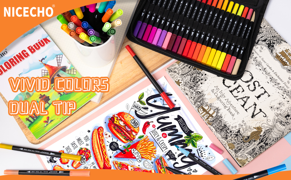 Art Markers Dual Brush Pens