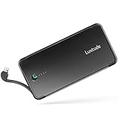 Luxtude 10000mAh Portable Charger for iPhone Built-in Lightning Cable, Mfi Apple Certified Slim P...
