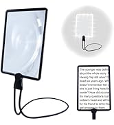 5X Hands Free Magnifying Glass with Light 36 Ultra-Bright LEDs, Large Page Magnifier for Reading,...