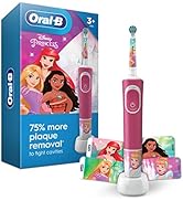 Oral-B Kids Rechargeable Electric Toothbrush Featuring Disney Princess, for Kids 3+ (Character Ma...