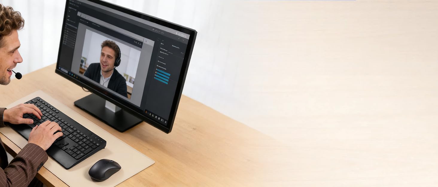 hamile quiet wireless keyboard and mouse combo