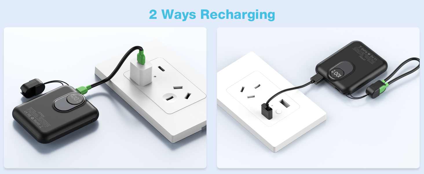 2 ways recharging for magnetic portable charger power bank