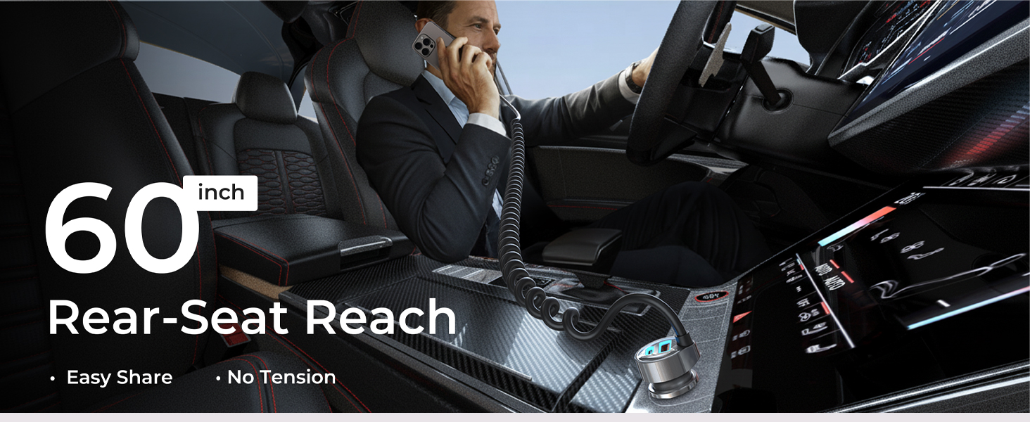 95W Fast Charging USB C Car Charger