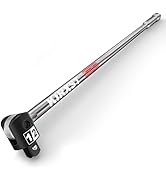 KIRXST 25-Inch 1/2” Drive Breaker Bar, 250° Rotatable Head, Heavy Duty Extension Breaker Bar, Bal...