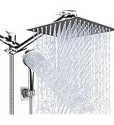 Shower Head Combo,10 Inch High Pressure Rain Shower Head with 11 Inch Adjustable Extension Arm an...
