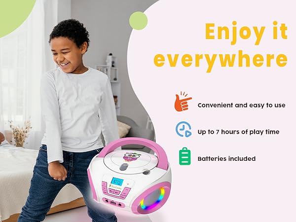 kids cds cd player radio boombox portable players home record mini speakers bluetooth small toddler