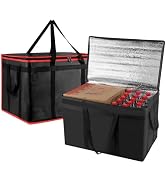 2PK XXXL Insulated Food Delivery Bag - Reusable Thermal Cooler Grocery Bags for Doordash Catering...