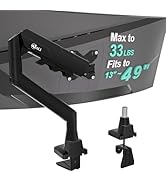 WALI Single Monitor Arm with Desk Mount for 17–49 Inch Screens – Holds Up to 33 lbs, Fully Adjust...