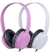 Wired Headphones 2 Pack for Classroom School Kids, Durable Students On-Ear Headset, Swivel Adjust...