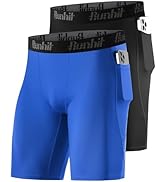 Runhit 2 Pack Mens Compression Shorts with Pockets 9