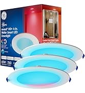 Cync GE Reveal Smart LED Wafer Downlight, Color Changing WiFi Light, Matter Compatible, Compatibl...