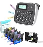 EazeID Label Maker with Tapes 5PK Bundle 12mm 0.47 Laminated Color, Gray Label Maker Waterproof-L...