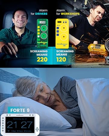 Screaming Meanie 220 is the best alarm for drivers, while the 120 is ideal for workshops.