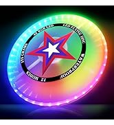 Punieayi LED Flying Disc with Millions of Colors, 42 LEDs, 175g, 12 Lighting Modes, Rechargeable ...