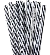 Dakoufish 12 Piece 9 Inch Reusable Plastic Thick Drinking Straws BPA Free Mason Jar Straws transp...