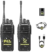 TIDRADIO 10W Heavy Duty Rapid Walkie Talkies IP67 Waterproof Two-Way Radios Long Range, Advanced ...