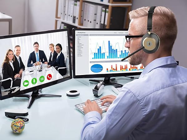 work headset with mic noise canceling