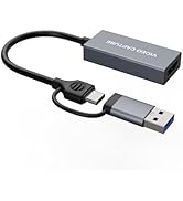 4K HDMI Video Capture Card 1080p60, USB 3.0 &amp; Type-C, Plug-and-Play Game Capture for PS5/Xbox/Swi...