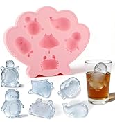 Fu Store Ice Cube Tray Shell Silicone Ice Cube Trays with Cute Marine Life Shapes Cubes Easy to R...