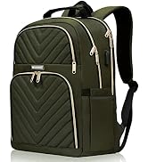 Travel Laptop Backpack, School Backpack for Teen Girls Boys,15.6 Inch Large Quilted College Bookb...