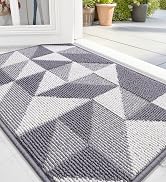 OLANLY Door Mat Indoor Entrance Washable 32x20, Odor-Free Low-Profile Front Back Geometric Door M...