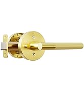 HOSOM Satin Brass Privacy Door Levers Gold Door Handles Interior for Bedroom Bathroom Keyless Rev...