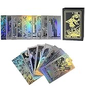 SUNHHX Tarot Cards, 78 Rainbow Tarot Cards Deck, PVC Waterproof Wrinkle Resistant Luxury Holograp...