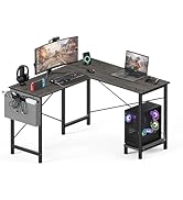 OLIXIS L Shaped Desk, 50-Inch Office Computer Gaming Desks Corner PC Table with Side Bag and Reve...