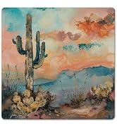 Desert Dream Decorative Heat Tolerant Stone Trivet with Non-Skid Cork Backing 8” Square Artistic,...