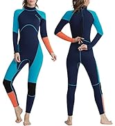 OMGear Wetsuit Men Women 3mm Neoprene Full Body UV Protection One Piece Long Sleeves Scuba Diving...