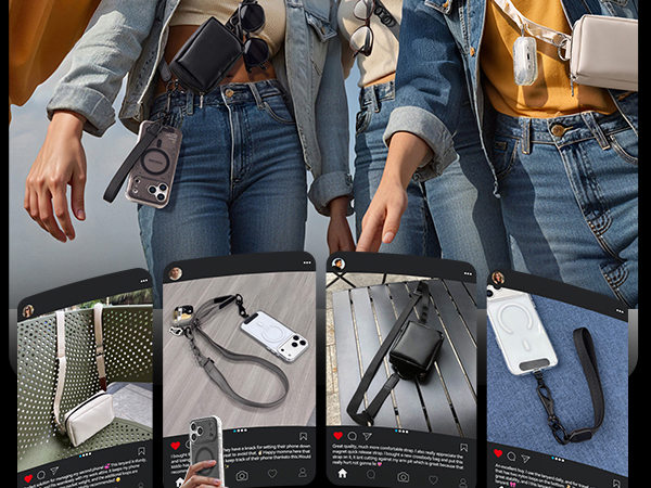 clip and go strap for phone with wallet crossbody