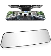 JOYTUTUS Rear View Mirror, 12 Inch Panoramic Rearview Mirror, Interior Clip-on Wide Angle Convex ...