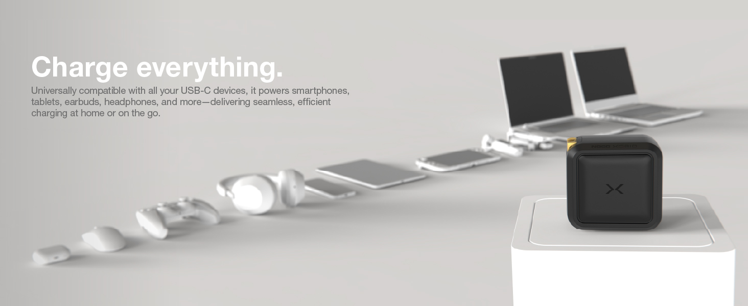 Charge everything - smartphones, tablets, laptops, headphones, earbuds, speakers, gaming controllers