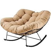 JEAREY Outdoor Papasan Rocking Chair, Oversized Patio Rocker, Comfy Egg Chair for Bedroom, Living...