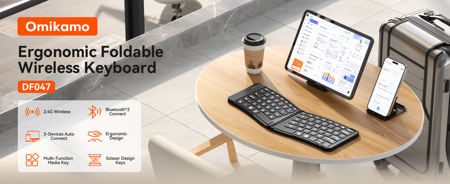Ergonomic Foldable Bluetooth Keyboard