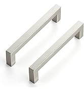 Ravinte 10 Pack 5 Inch Kitchen Square Cabinet Handles Satin Nickel Pulls Brushed Nickel Kitchen C...