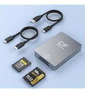 2 in 1 Aluminum CFexpress Card Reader Type A &amp; SD Card Reader with USB 3.1 (Gen 2) 10 Gbit/s, SD/...