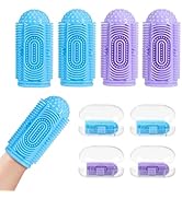 NFSVLB Finger Tooth Brushing Baby Toothbrush 4 Pcs with 4 Travel Storage Case,Food Grade Silicone...