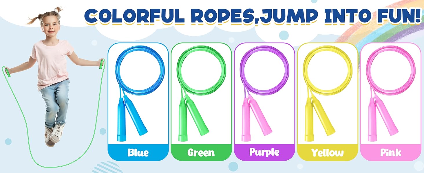 rope jump kids skipping adjustable fitness exercise outdoor jumping handle girls boys soft workout