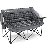 Double Camping Chairs Padded Loveseat Chair for 2 Person - Heavy Duty Oversized Camping Couch for...