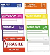6 x 4 in Large Moving Labels for Boxes, Home Moving Packing Color Coded Stickers Supplies Labels ...