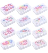 Goodma 12 Pieces Thank You Image Pattern Rectangular Plastic Boxes Empty Storage Organizer Contai...