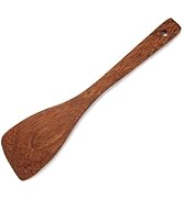 Wooden Spatula for Non Stick Cookware,Wood Utensils Set for Cooking,Long Handle Flat Frying Incli...