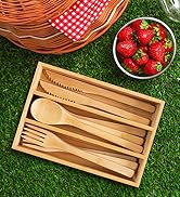 Totally Bamboo reusable bamboo wood flatware in picnic setting