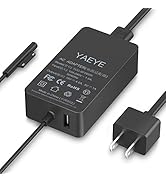 YAEYE [Latest 2021] Surface Pro Charger 65W, 65W 15V 2.58A Power Supply Compatible Microsoft Surf...